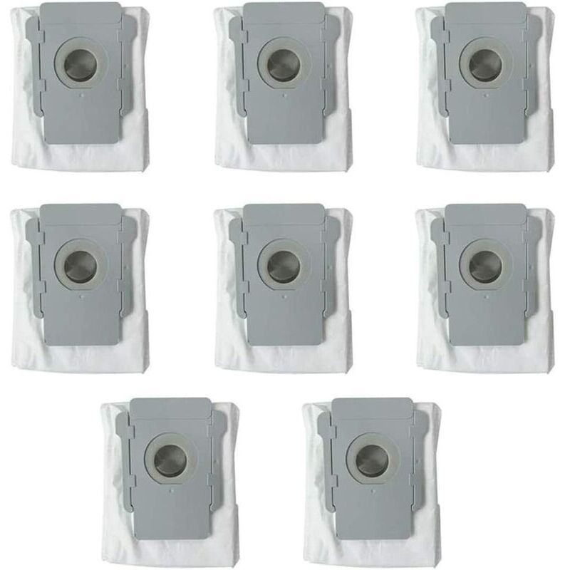 Lot De 8 Sacs Jetables Sacs À Poussière De Rechange Pour Aspirateur Irobot Roomba I7 I7+ / I7 Plus E5 E6 E7 S9 S9 Robot Base Autonettoyante, Kit D'Accessoires De Sacs D'Élimination De La Saleté