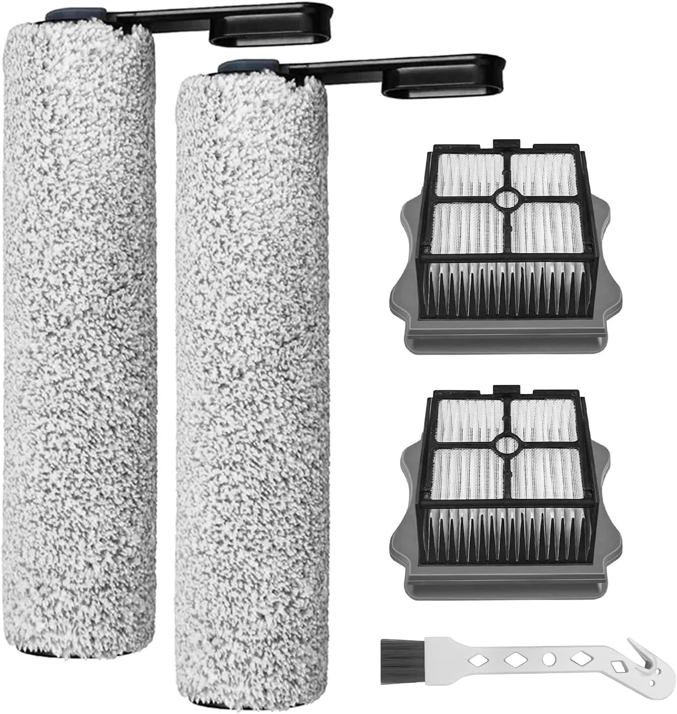 Rouleau De Brosse De Rechange Et Filtre Hepa Pour Tineco Floor One S5 / S5 Pro / S5 Pro 2 / S5 Extreme Aspirateur Humide Et Sec, 2 Rouleaux De Brosse + 2 Filtres + 1 Brosse De Nettoyage