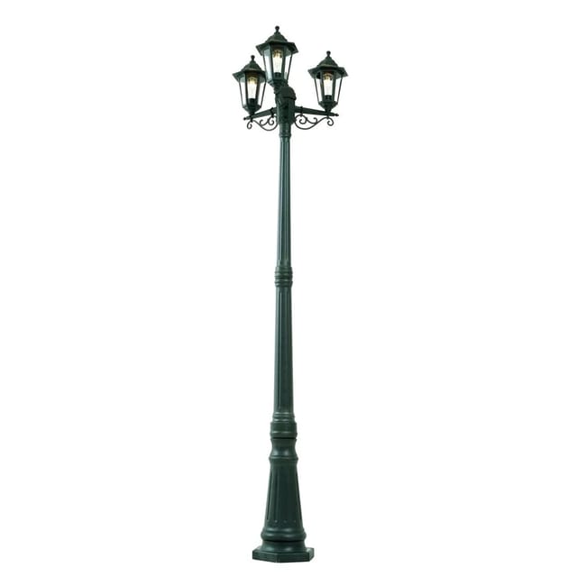 Qazqa - Klassische Aussenlaterne Dunkelgrün 217cm 3-flammig Ip44 - New Haven