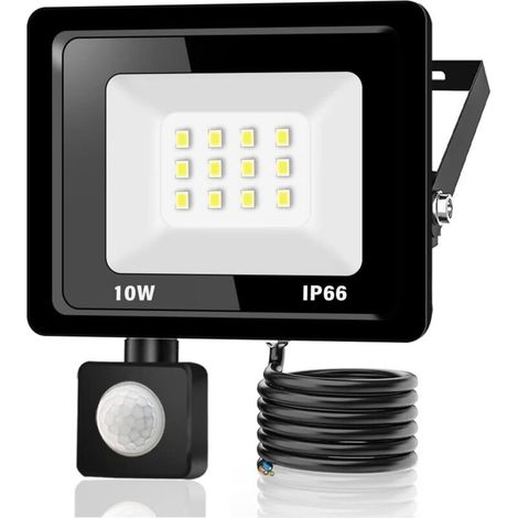 Projecteur Led Extérieur 10 W, 1000 Lm, Ip66, Blanc Chaud 3000 K, Classe Énergétique F