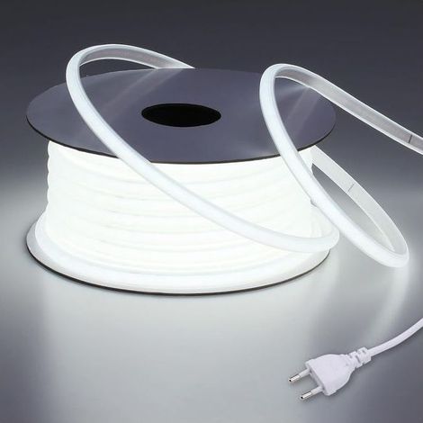 Bleosan – 220v Ip65 Wasserdichter Cob-led-streifen 10m 6000k Kaltweiß – Flexibel, Zuschneidbar Für Baustellen – Direkte Installation Ohne Transformator