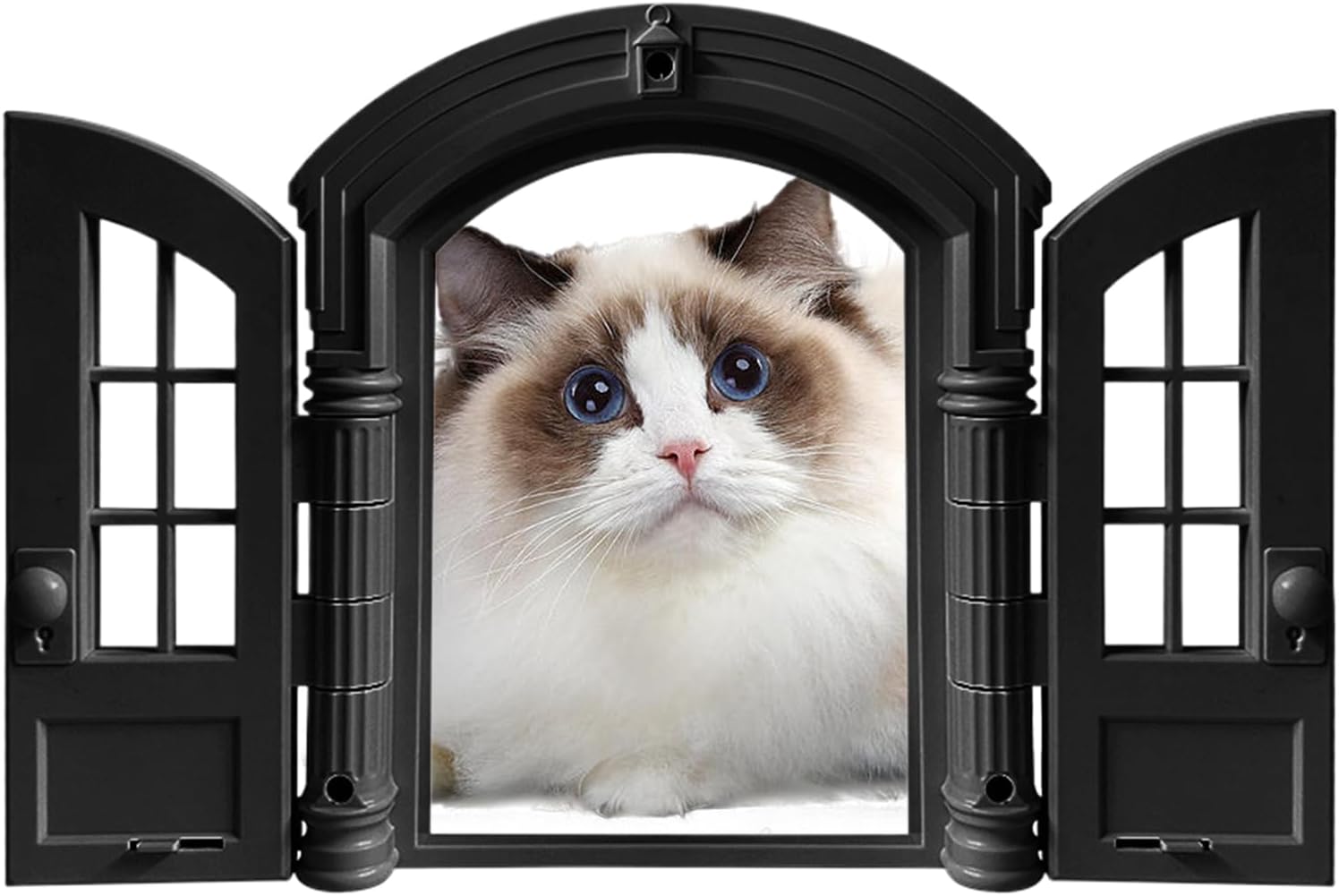 Ccykxa Wandmontierte Katzenklappe, Ausbruchsicherer Eingang Für Welpen Und Kätzchen, Französische Doppelflügel-außenkatzenklappe, 24,00 X 27,51 X 7,19 Cm, Für Schlafzimmer