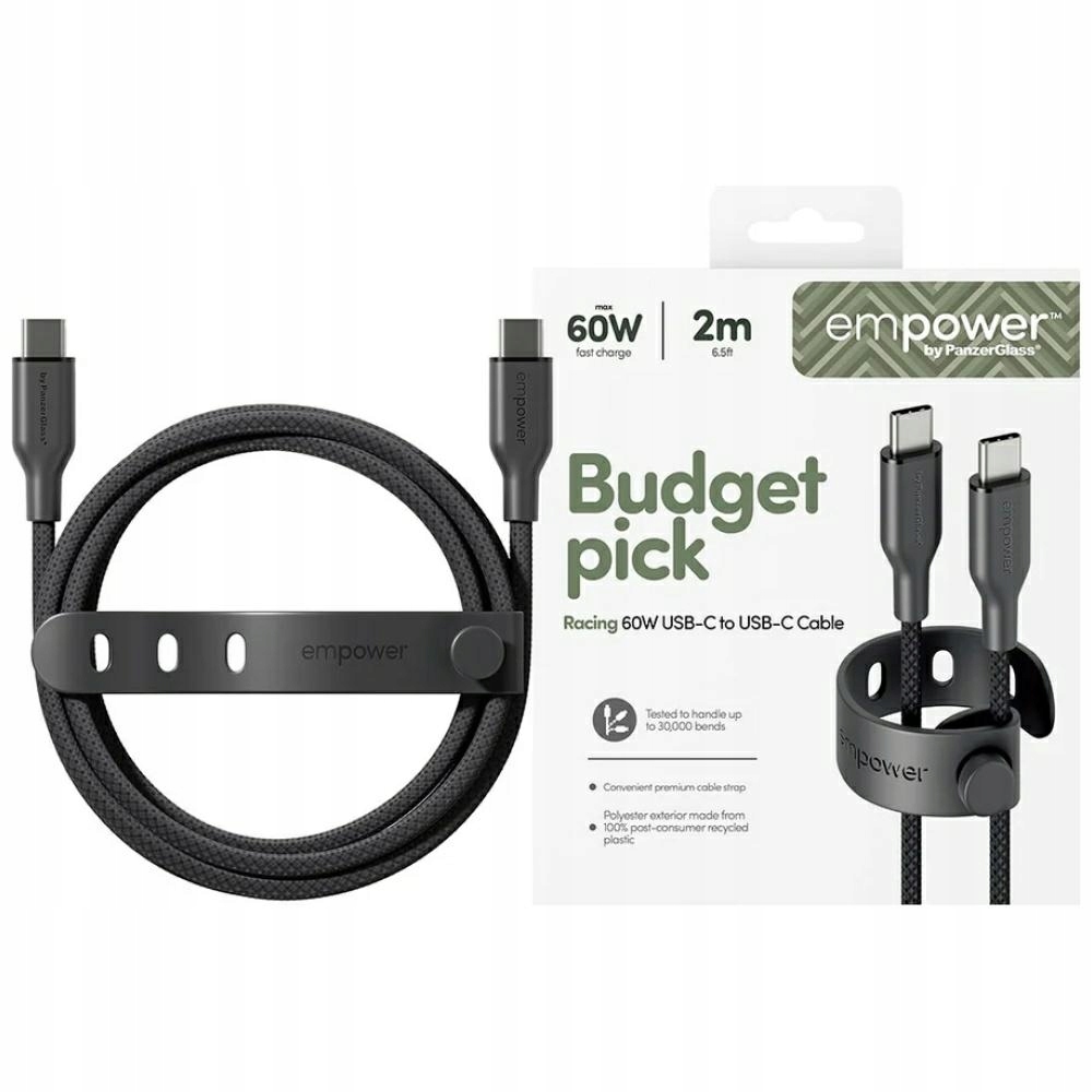 Empower By Panzerglass Racing 60w Usb-c Zu Usb-c Kabel 2m Schwarz