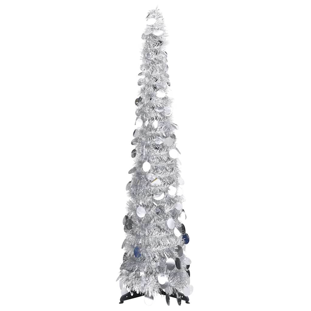 Künstlicher Pop-up-weihnachtsbaum Silber 120 Cm Pet