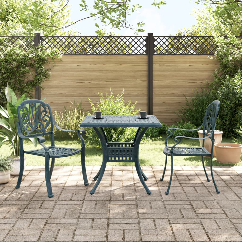 3-tlg. Bistro-set Grün Aluminiumguss