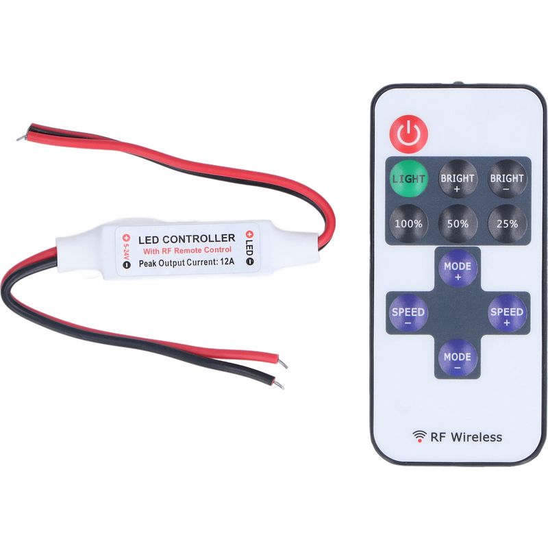 11-tasten-funkfernbedienung, Mini-led-dimmer, Schnittstelle Für Rote/schwarze Drähte