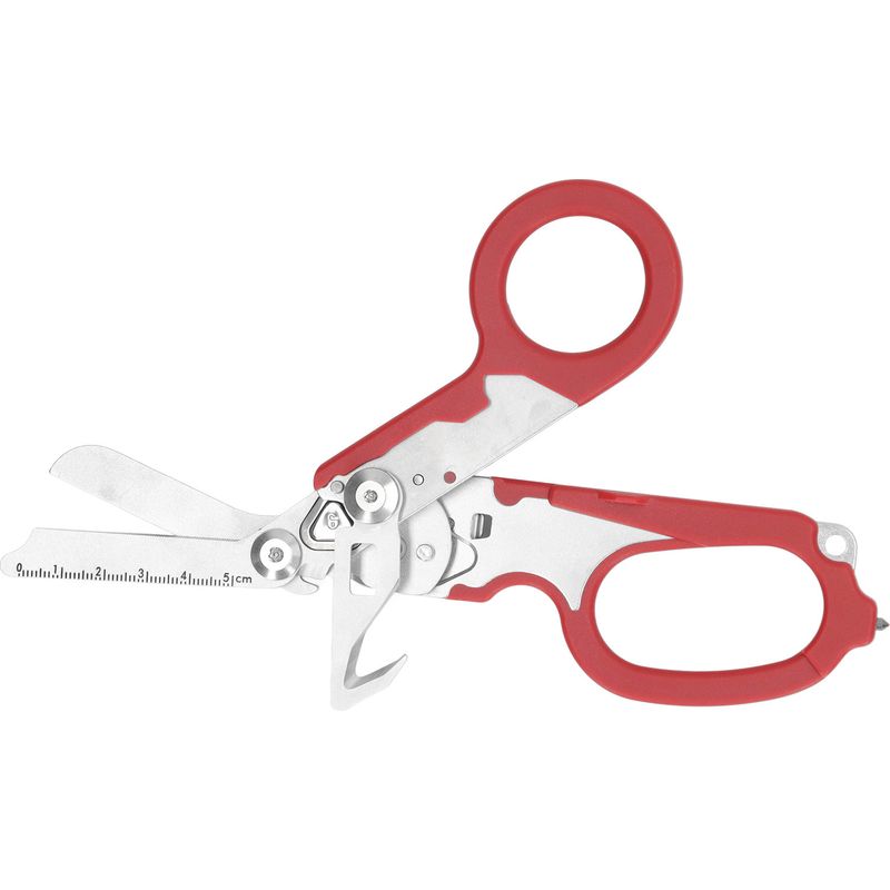 Klappbare Edelstahlschere Mit Transparenter Skala, Windfester Multifunktionsschlüssel, Rotes Outdoor-werkzeug