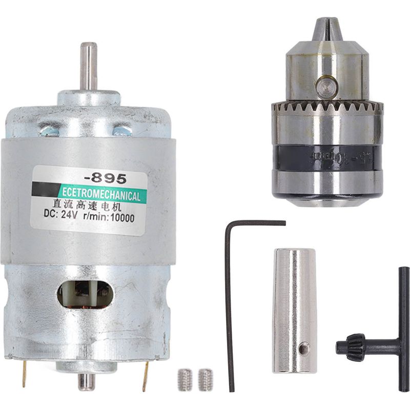 24-v-gleichstrommotor, 10.000 U/min, Hohe Drehzahl (im/gegen Den Uhrzeigersinn), Schnelle Wärmeableitung, Mini-motor Für Entsafter/bohrmaschine Mit Anschlusswelle Und Spannfutter