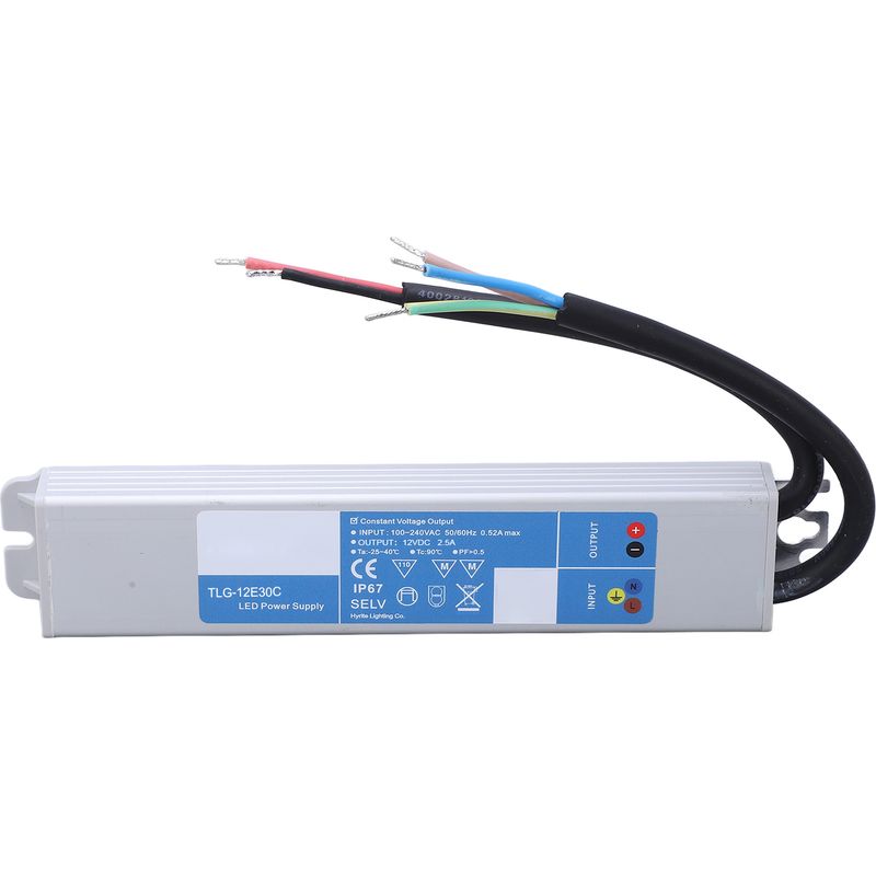 Ip67 Wasserdichter Led-netzteiltransformator 12v 30w Für Außenbeleuchtung, 100-240vac Dc-eingangsadapter