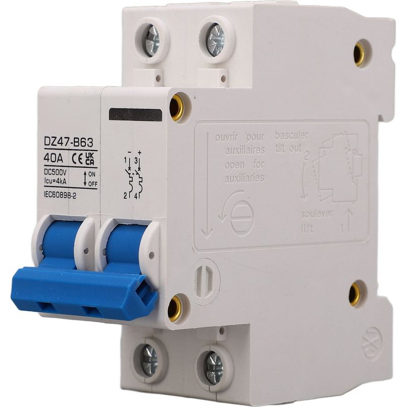 Miniaturisierter Dc-leistungsschalter Typ B 2p 40a 500v Din-schienen-leistungsschalter Für Photovoltaik-solaranlagen Dz47 B63