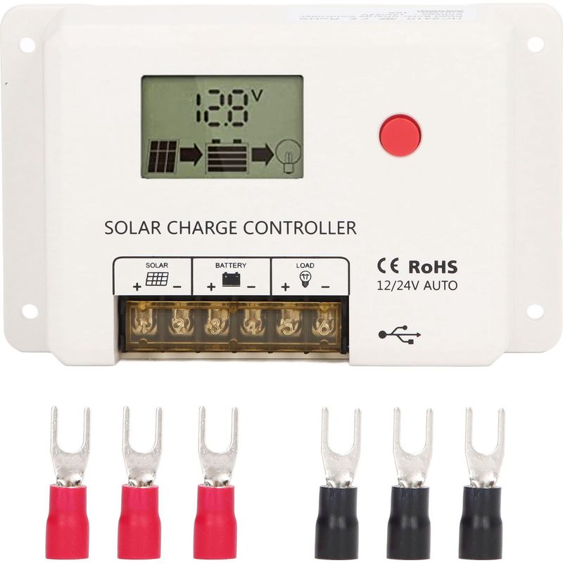 32-bit-pwm-solarladeregler Mit Hochgeschwindigkeits-steuerchip Und Lcd, Schutzart Ip32, Für 12v/24v 10a Solarpanel-ladegeräte.