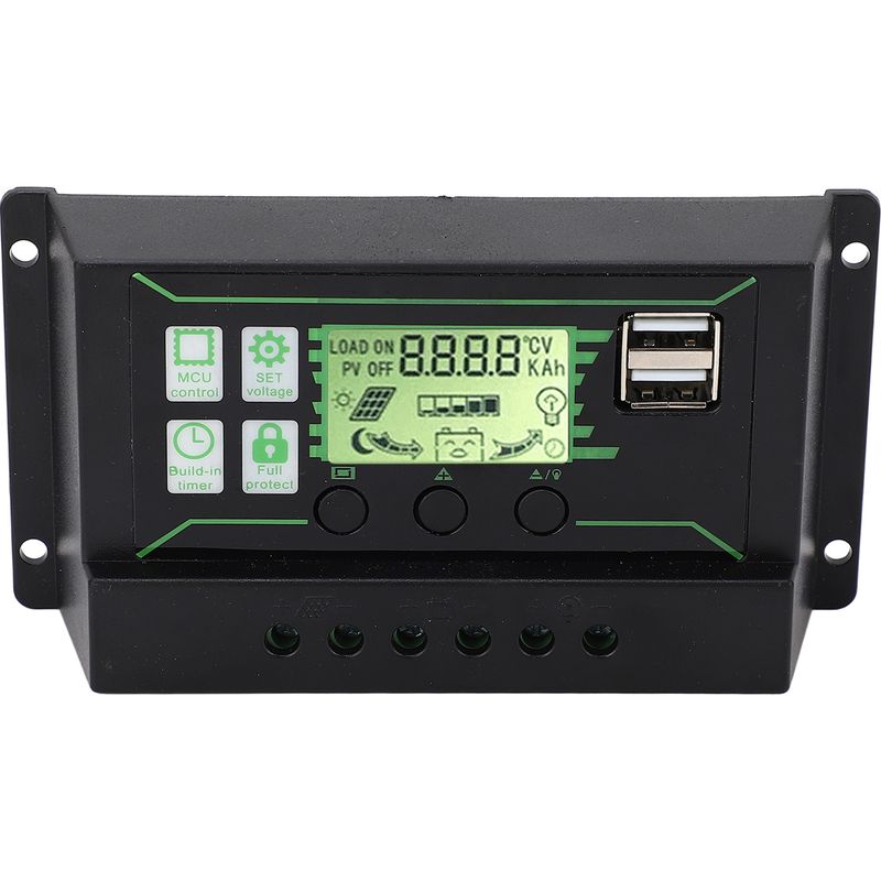 20a 12v/24v Pwm-solarladeregler Mit 2 Usb-ausgängen, 3-stufiger Regler Für Solarmodule