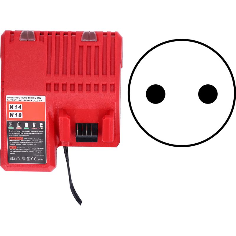 100-240v Lithium-akku-ladegerät Und Wartungsset Für Milwaukee M14 Und M18 Bohrmaschinen (eu-stecker)