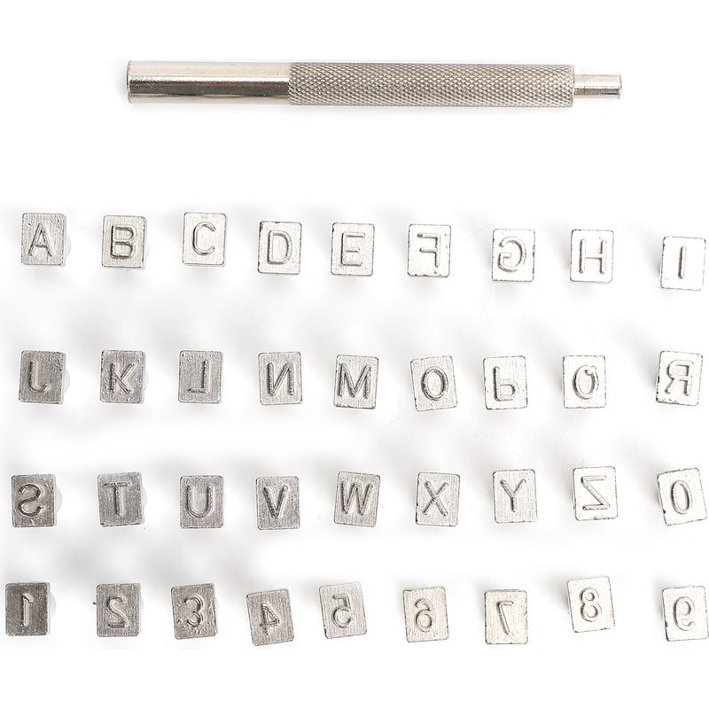 37-teiliges Set Aus Buchstaben- Und Zahlenstanzen Aus Legiertem Stahl – Diy-werkzeug Für Lederwaren Zur Herstellung Von Handgefertigten Taschen