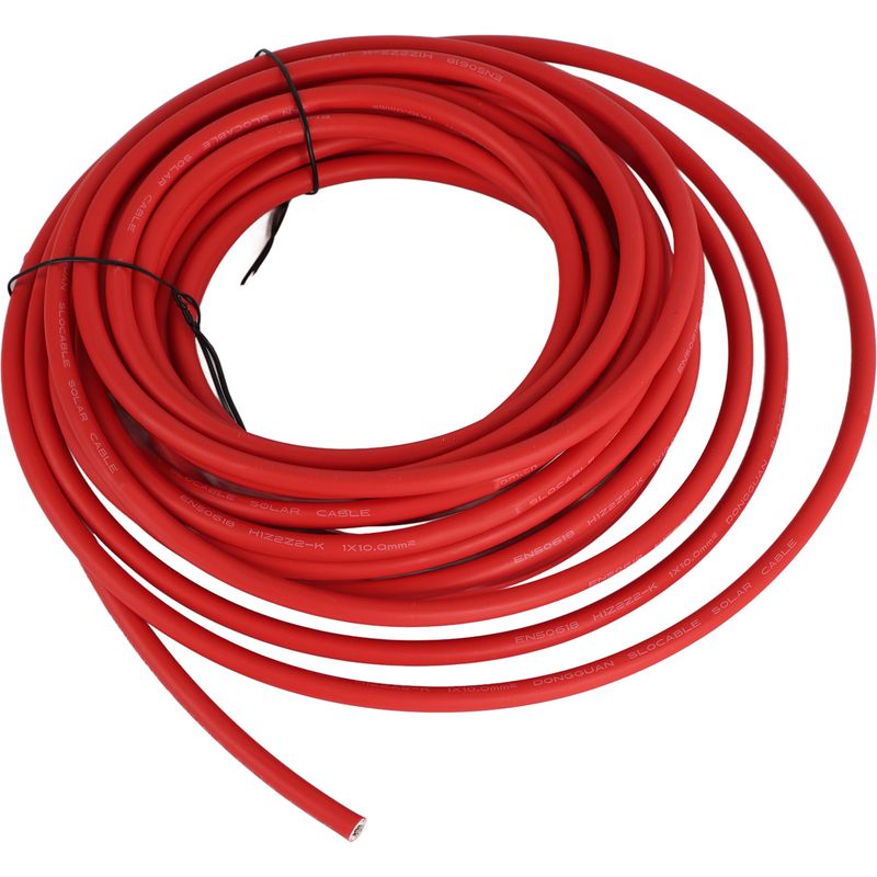 Hochtemperatur-xlpe-solarkabel, 10 Mm², 10 M, Hitzebeständig, Photovoltaik, Roter Draht, Energiesparend