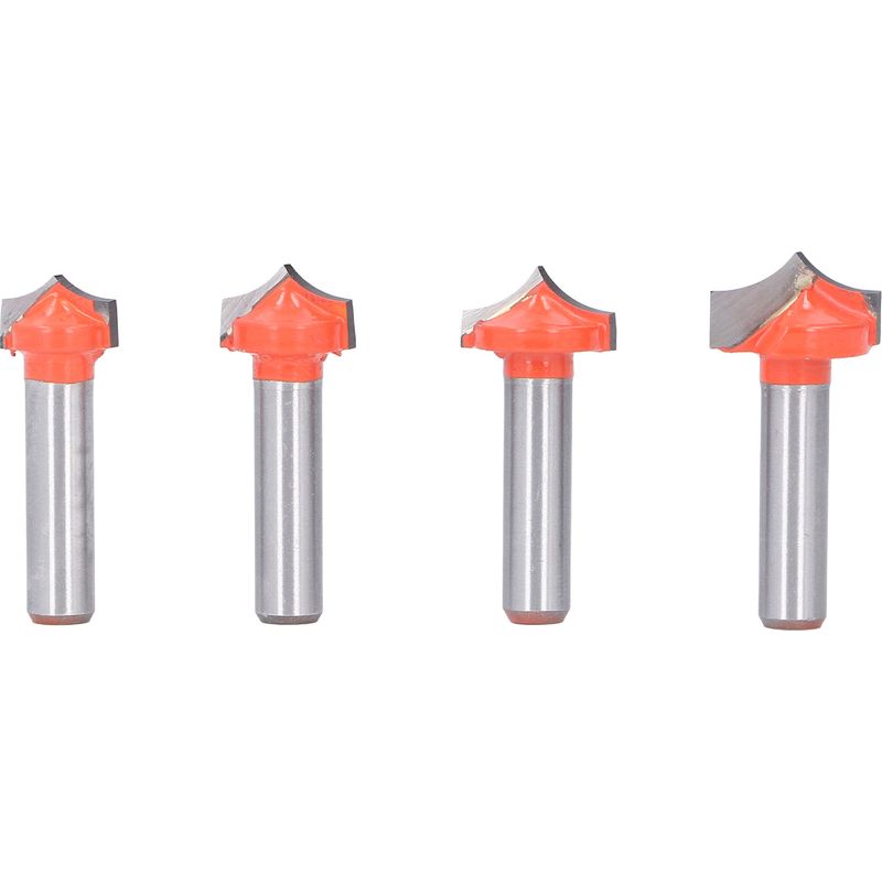 Satz Mit 4 Cnc-winkelfräsern Mit Haken, Konischer Spitze Und 8-mm-rundschaft Für Fräsen Und Gravieren