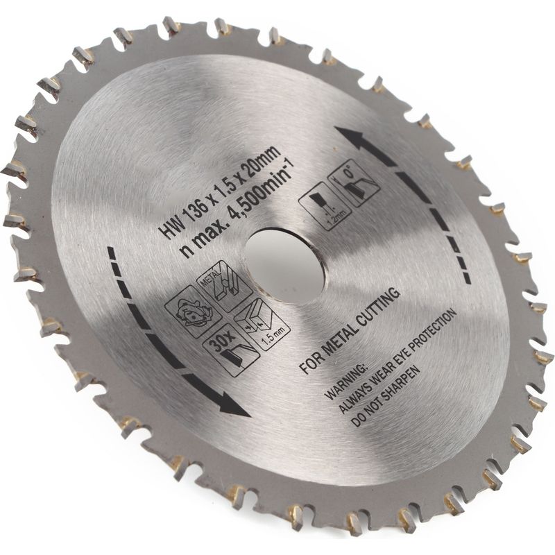 Industrielle Runde Metalltrennscheibe Für Werkzeugbau 136 X 1,5 X 1,2 X 20 Mm, 30 Zähne