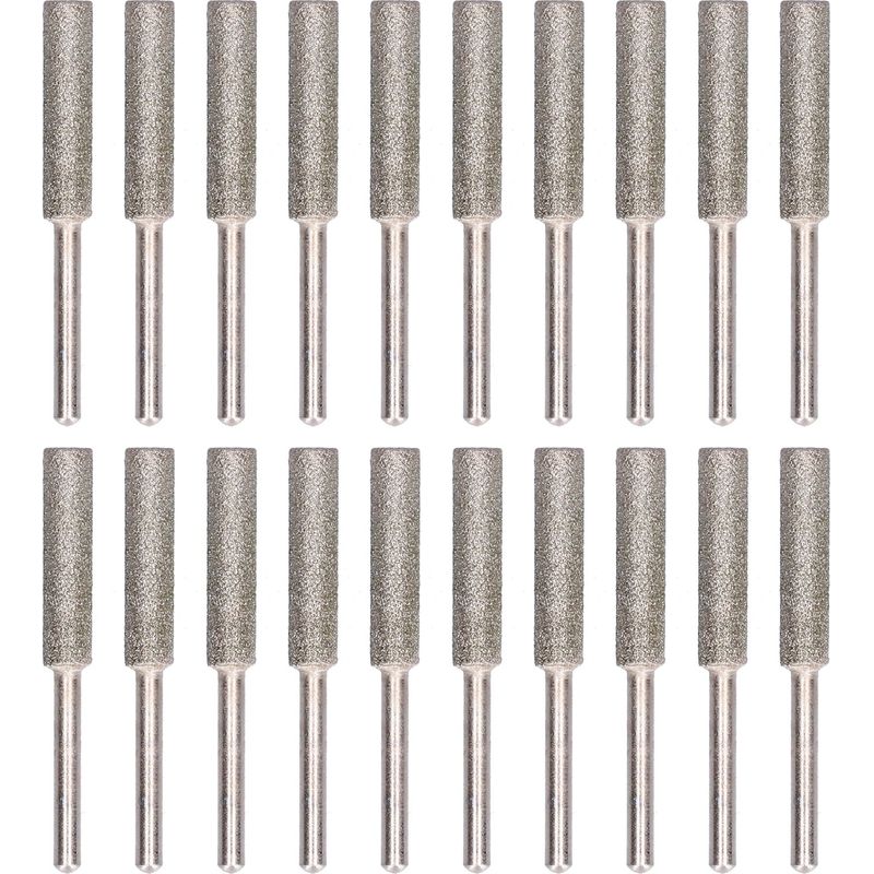 Packung Mit 20 Rotationsfeilen Für Kettensägenkettenschärfer, 5,5 Mm Silberner Schleifkopf