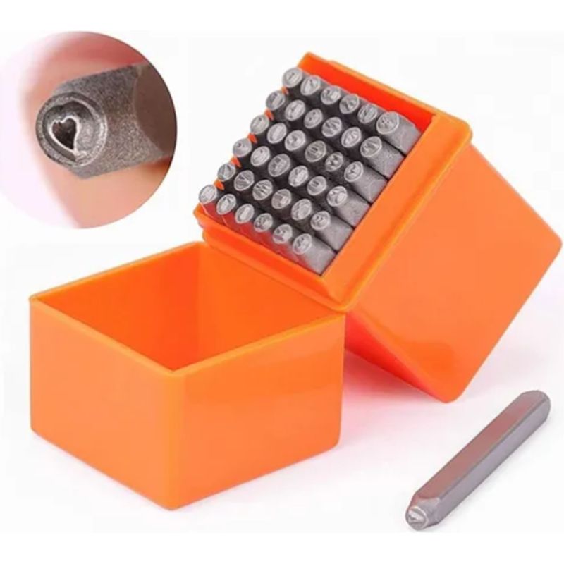 37-teiliges Stempelset Aus Kohlenstoffstahl, 26 Buchstaben + 9 Zahlen, Markierungsset Mit Aufbewahrungsbox