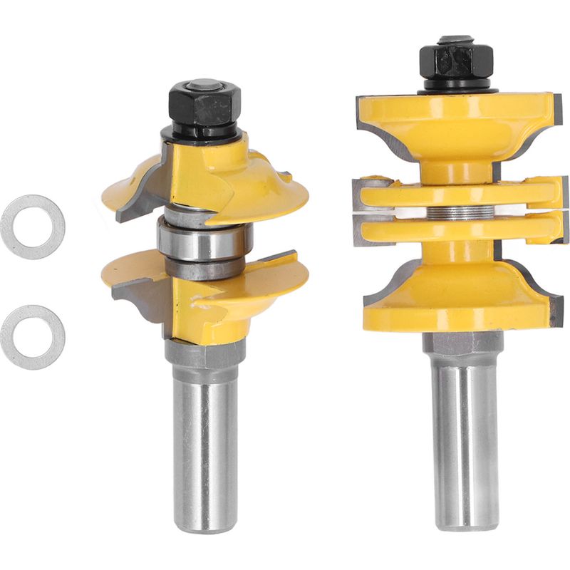 Set Mit 2 Türzapfenfräsern, Verstellbarer Hartmetallstahl, Nutfräser, 1/2-zoll-schaft