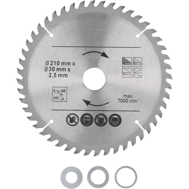 Hartmetall-kreissägeblatt Für Holz, Kunststoff, Gehrungssäge Und Tischkreissäge – 210 X 48 Zähne, 30 Mm (8-1/4 Zoll) Bohrung