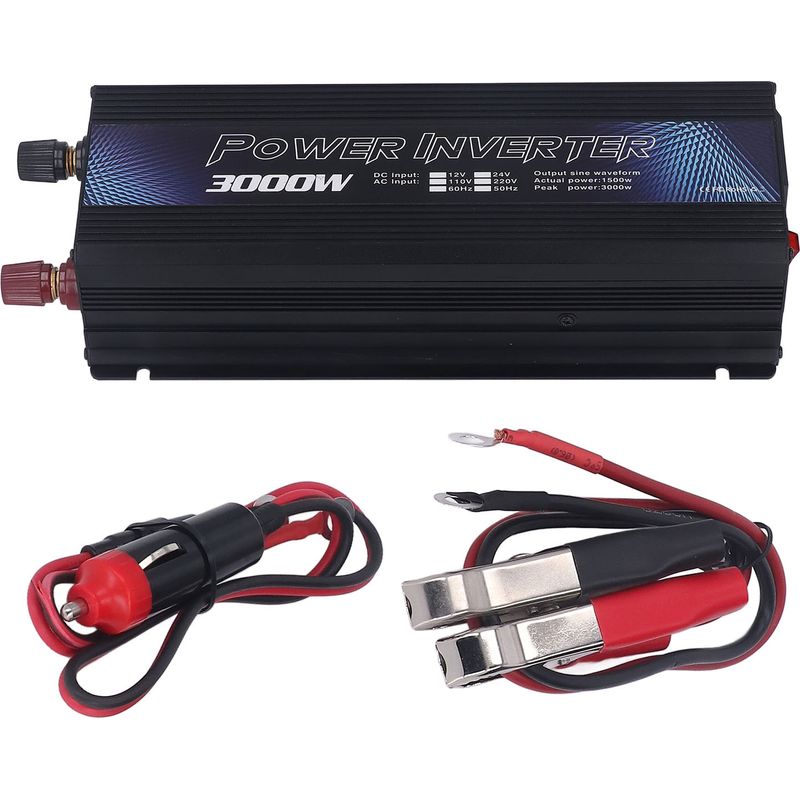 3000-w-sinus-wechselrichter, 12 V Dc Auf 220 V Ac, 50 Hz, Schwarz, Mit Usb-anschluss Und Lüfter