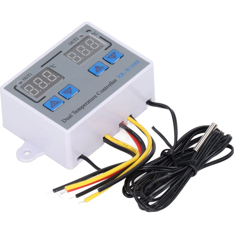Thermostat Mit Doppelanzeige Für Temperatur Und Luftfeuchtigkeit, Heiz- Und Kühlregler, Schalter, Ntc-sonde, 10 Kω, 12 V