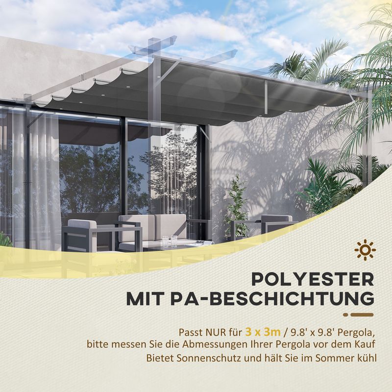 Ersatzabdeckung Für 3x3 M Große Gartenpavillons, Mit Abflusslöchern, 2,50 X 2,55 M, Anthrazitgrau