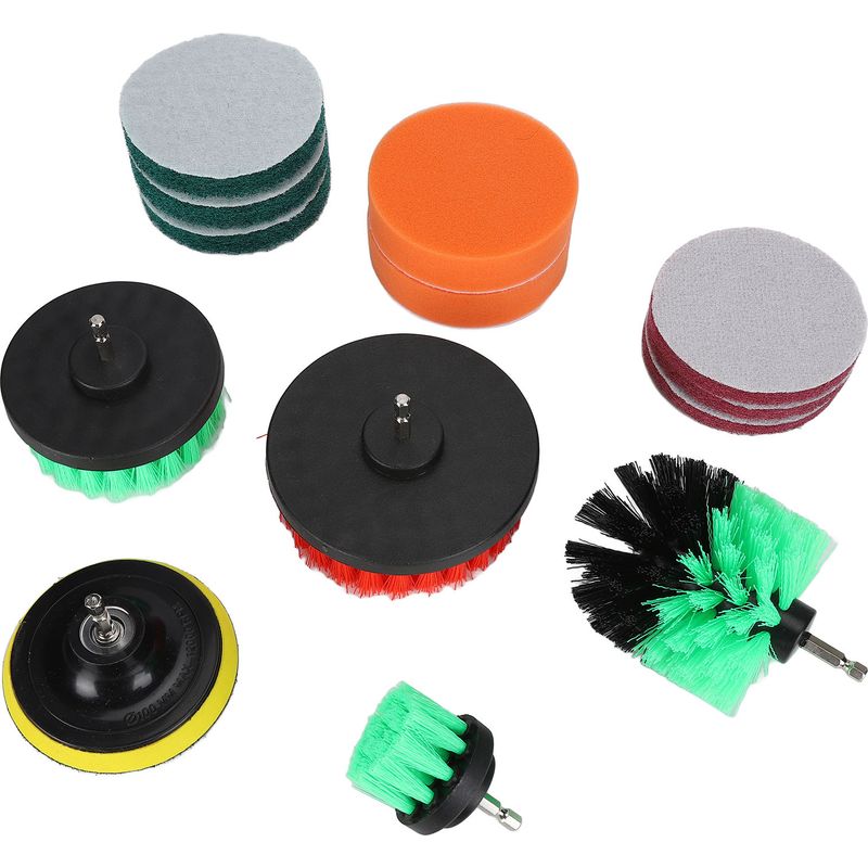 Elektrisches Reinigungsbürsten-set Mit Bohrern, Nylonbürsten Und Schleifschwammpads