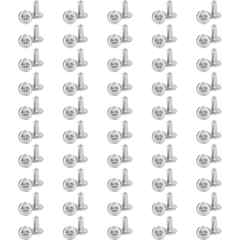 Selbstbohrende Schrauben Aus Edelstahl 410, Runder Flachkopf Mit Unterlegscheibe, Maschinenschrauben 4,8 X 13 Mm, 100er-packung