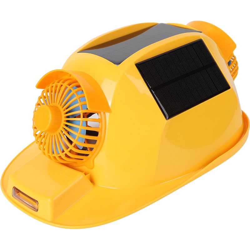 Bauhelm Mit Doppellüfter Und Solarlampe, Sicherheitsschutz Für Bauarbeiten Und Hausrenovierungen
