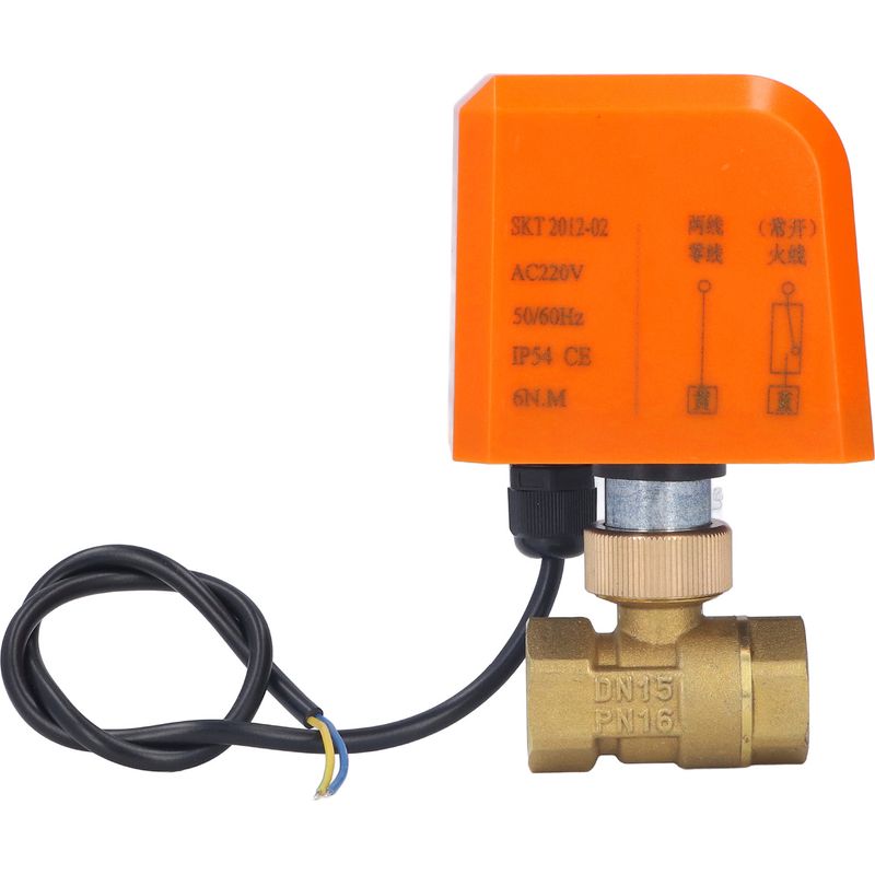 Dn15 2-wege-kugelhahn, Normalerweise Offen, Messing, 1/2-zoll-gewinde, Ac 220 V, 2-adrig