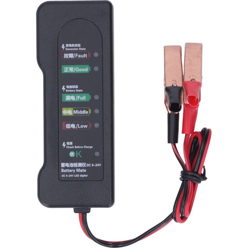 12-v-autobatterietester Mit Prüfklemmen Und 6-led-anzeige Zur Fehlerdiagnose Von Autobatterien