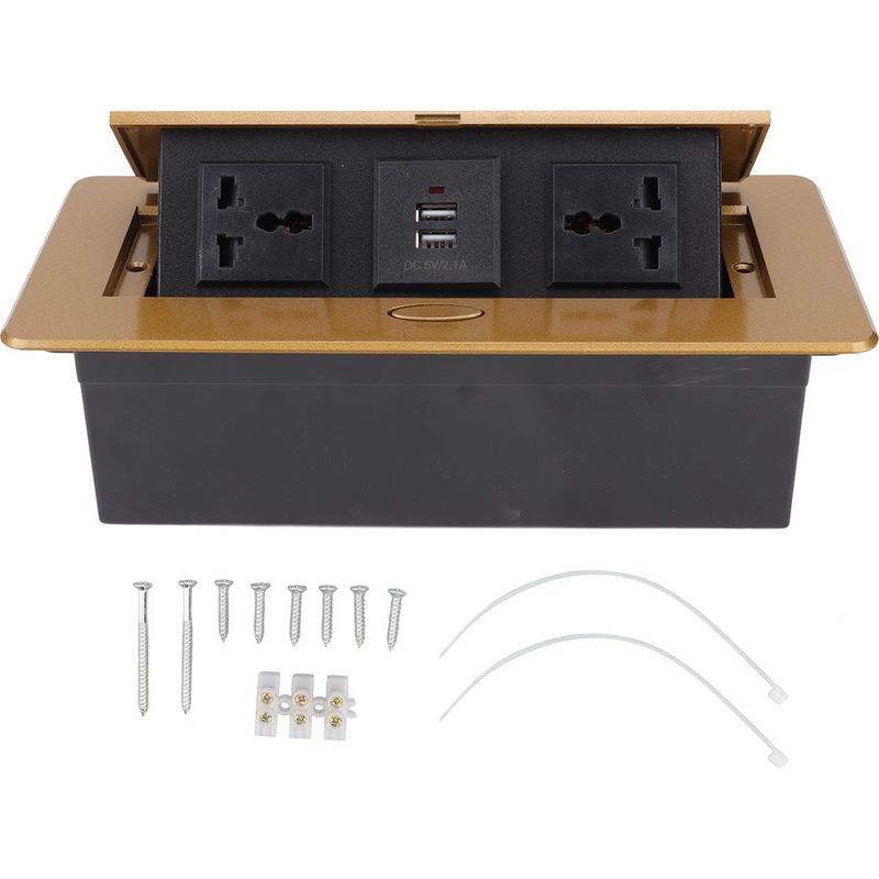 Steckdosenleiste Mit Zwei Usb-anschlüssen, 250-v-wandsteckdosen Und 5-in-1-anschlussbox Für Das Homeoffice
