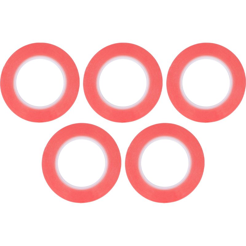 5-teiliges Doppelseitiges Klebeband, Extra Stark Ablösbares Pet, Rot, 3 Mm, Für Bastelarbeiten Und Geschenkverpackungen