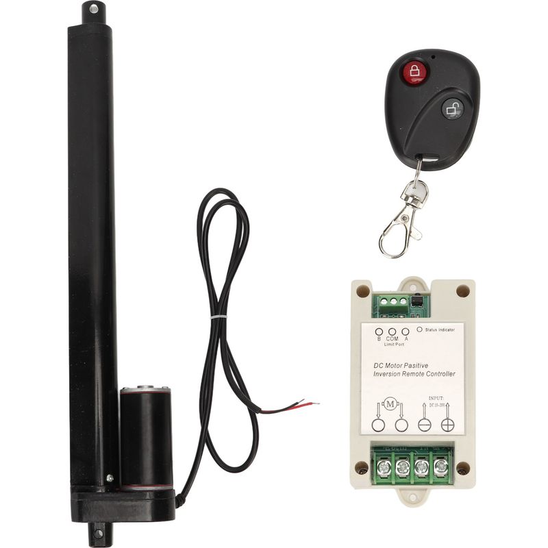 Mini 1000n 250mm 12v Schwarzer Linearer Elektrischer Aktuator Für Außenmotorisierung, Landwirtschaft, Roboterschienen Und Hausautomation, Mit Steuerung Und Fernbedienung