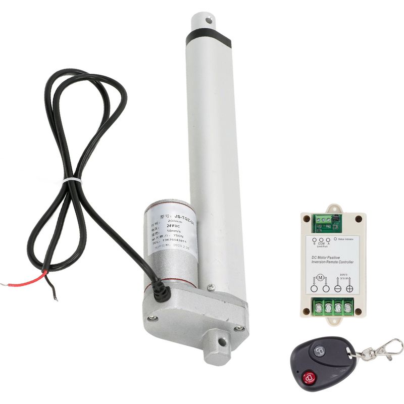 Weißer Elektrischer Stellantrieb, 200 Mm Hub, 750 N, Schutzart Ip65, Linearmotor Für Sofas, Elektrischer Zylinder, 24 V, Fernbedienungsset
