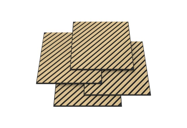 Neu.holz - Akustik-wandpaneel 4er Set Vang Diagonal 60x60 Cm Eichenoptik [ ]
