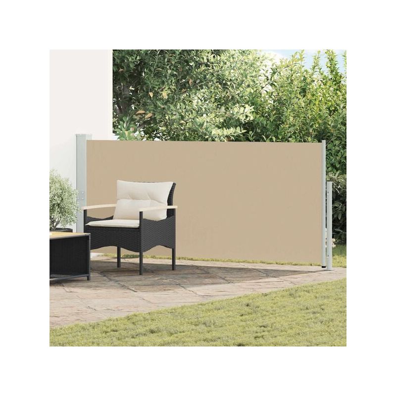 Einziehbarer Seitenvorhang, Beige, 300 X 120 Cm, Polyester.