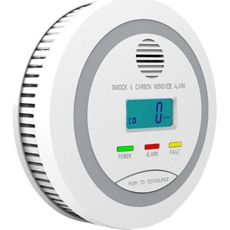 Kombinierter Rauch- Und Kohlenmonoxidmelder (2-in-1), Hausalarmanlage Mit Lcd-bildschirm, Batteriebetrieben, 85 Db Lauter Alarm