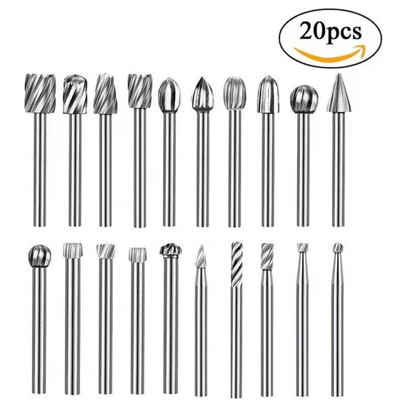 Set Mit 20 Hss-rotationsfeilen – Elektrische Schleifer, Holzschnitzmesser, Schleifköpfe, Fräser, Gravier- Und Schleifwerkzeuge Für Holz Und Metall