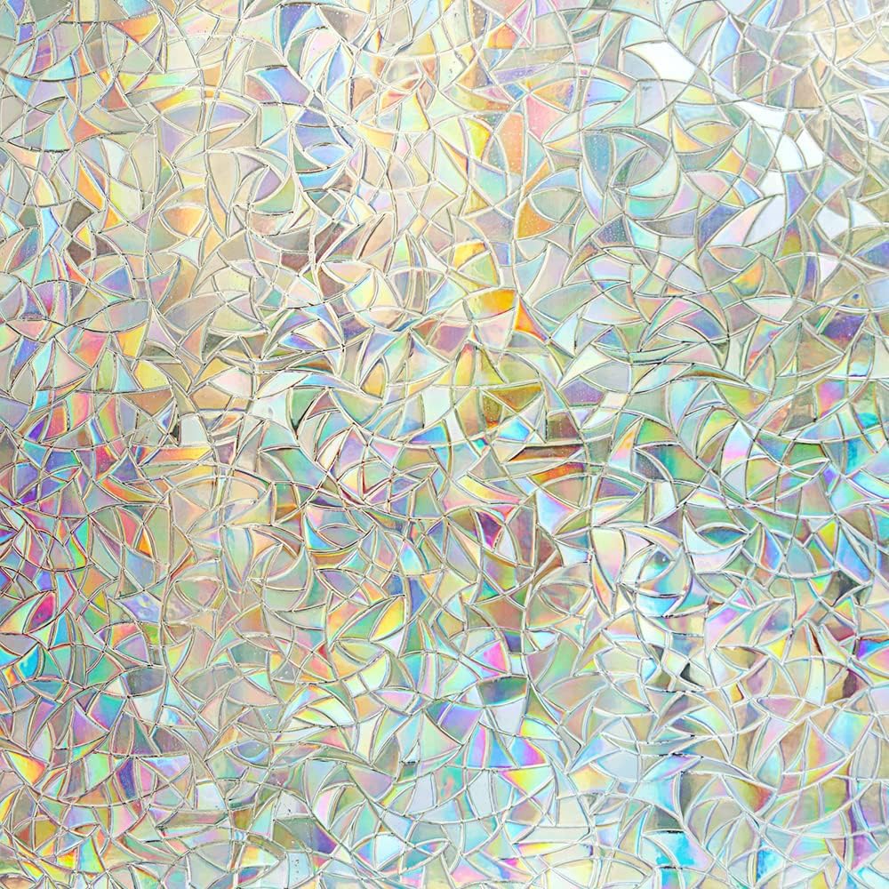 Ccykxa 3d-selbstklebefolie Für Fenster Im Wohnbereich – Haftet Statisch – Entfernbar – Regenbogeneffekt – Uv-beständig – Für Fenster Im Wohnbereich – 43 X 400 Cm