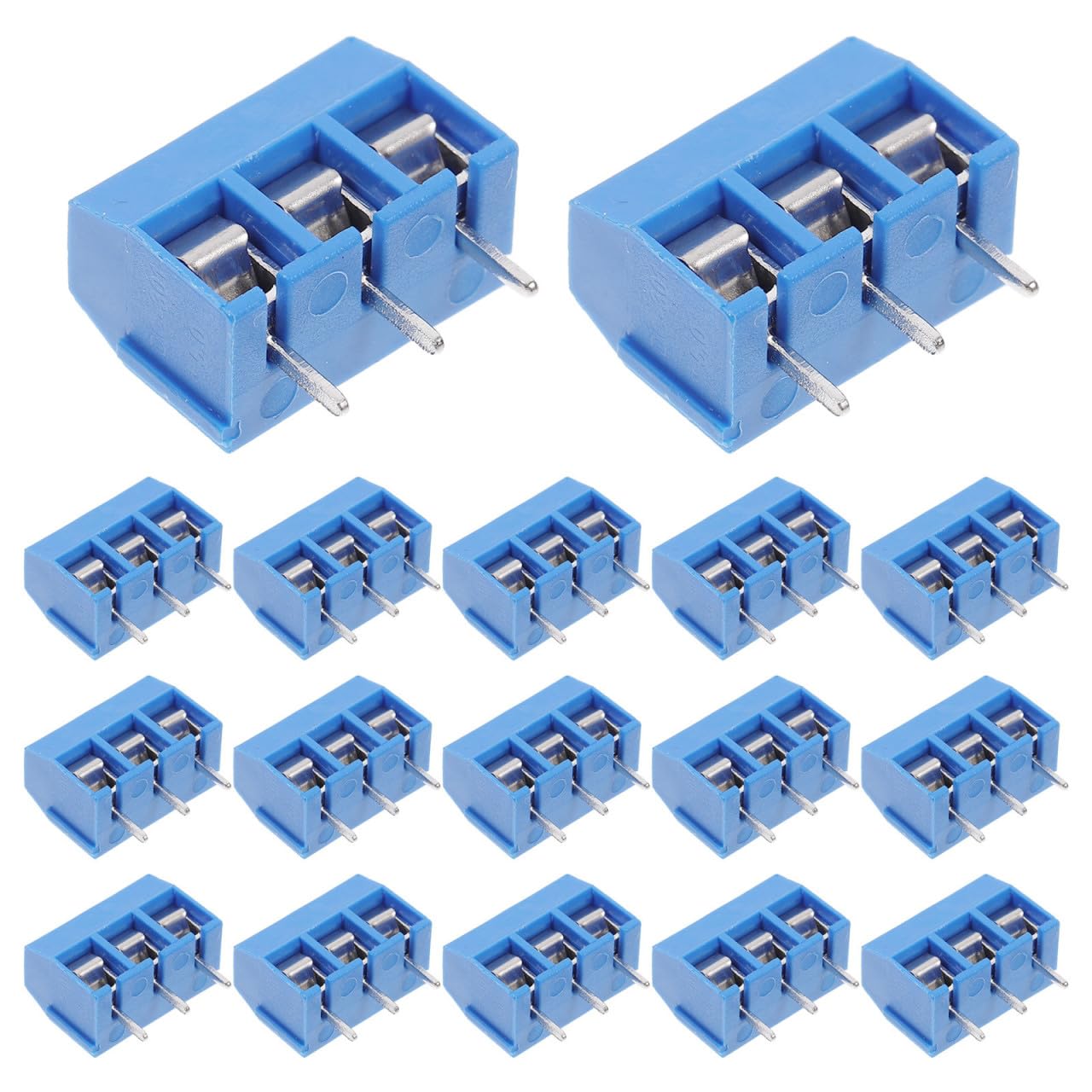 Ccykxa 3-poliger Blauer Leiterplatten-schraubklemmenblock, 20-teiliger Elektrischer Steckverbinder Aus Verzinntem Stahl, Kompakte Größe, Einfache Montage, Vielseitig Einsetzbar Für Leiterplatten