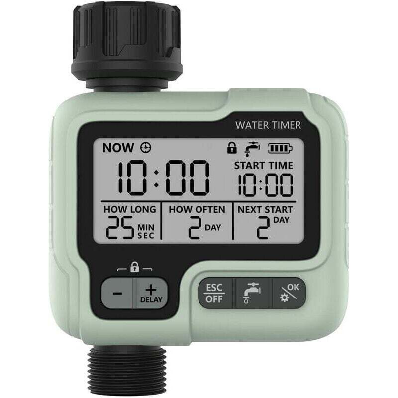 Ipx5-zertifizierter Bewässerungstimer/bewässerungsprogrammierer, Automatische Und Manuelle Regnersteuerung, Großes Lcd-display, Einfache Installation.