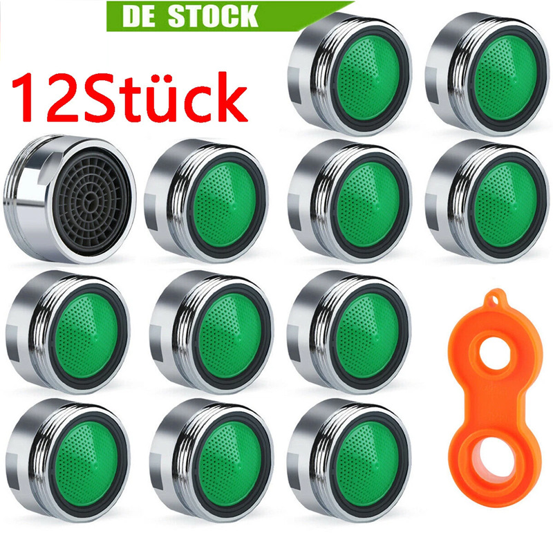 Packung Mit 12 Strahlreglern Für Wasserhähne, Ersatzfilter Für 15/16 Zoll (24 Mm) Strahlregler Mit Unterlegscheiben, Geeignet Für Wasserhahnfilter In Bad Oder Küche.