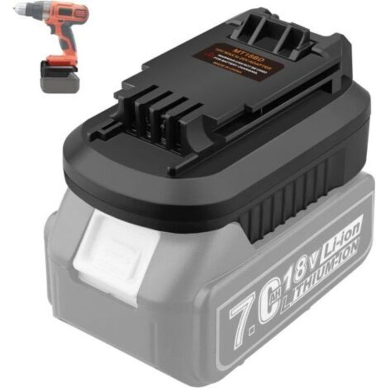 Ecleanfy Adapter Für Black & Decker 20v Akku-werkzeuge Für Makita 18v Li-ionen-akkus, Kompatibel Mit Black & Decker 20v Akku-werkzeugen (nur Adapter)