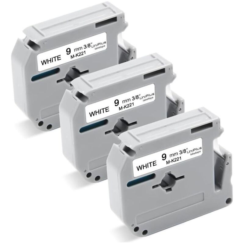 Ecleanfy - Kompatible Etikettenbänder Für Brother M-k221 Mk-221 9 Mm X 8 M Für Brother Pt-55 Pt-60 Pt-65 Pt-70 Pt-80 Pt-85 Pt-90 Pt-m95 Pt-100 Pt-110 Bb4 Etikettendrucker (3er-pack, Schwarz Auf Weiß)