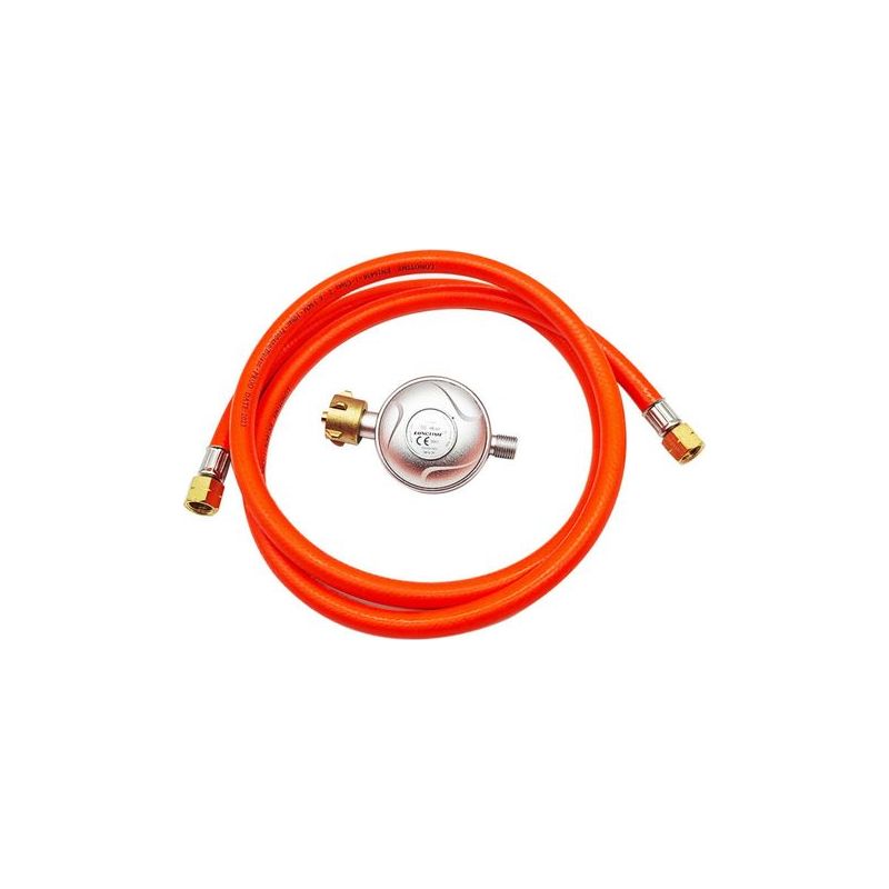 Ecleanfy-sjqka – 150 Cm Gasschlauch – 30 Mbar Druckminderungsset – Kompatibel Mit Flüssiggas, Propan Und Butan – Messing-linksgewindeanschlüsse