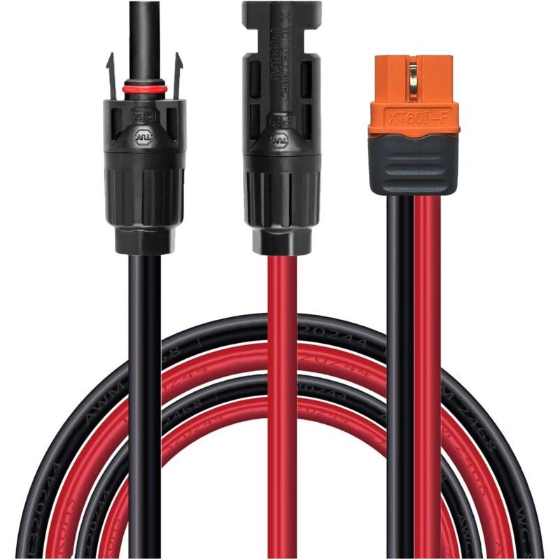 Ecleanfy Solarladekabel, Solaranschluss Auf Xt60i-adapter, 12 Awg Xt60i-f Solarpanel-anschlusskabel, Kompatibel Mit Ecoflow Delta Tragbaren Powerstations (1,5
