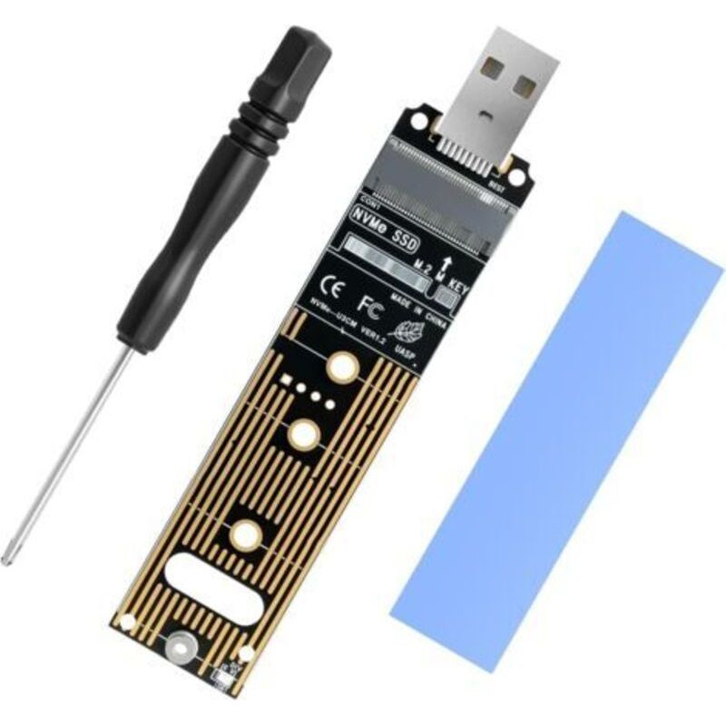 Ecleanfy M.2 Nvme Auf Usb-c 10-gbit/s-adapter, Usb 3.1-gehäuse Für Pcie Nvme Ssds (m-key, 2230/2242/2260/2280), Uasp-unterstützung, Externes Ssd-gehäuse Mit Aluminium-kühlkörper